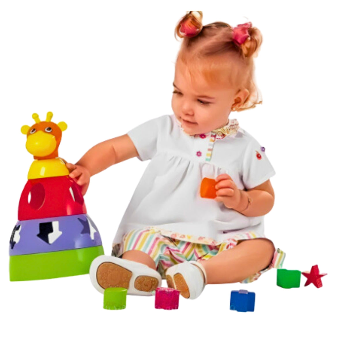 Girafa Didática Colorida Brinquedo de Encaixar Formas Geométricas Divertido Girafa Didática Colorida Brinquedo de Encaixar Formas Geométricas Divertido
